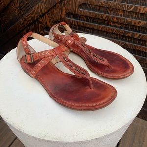 Frye Rachel Embroidered T-Strap Sandals